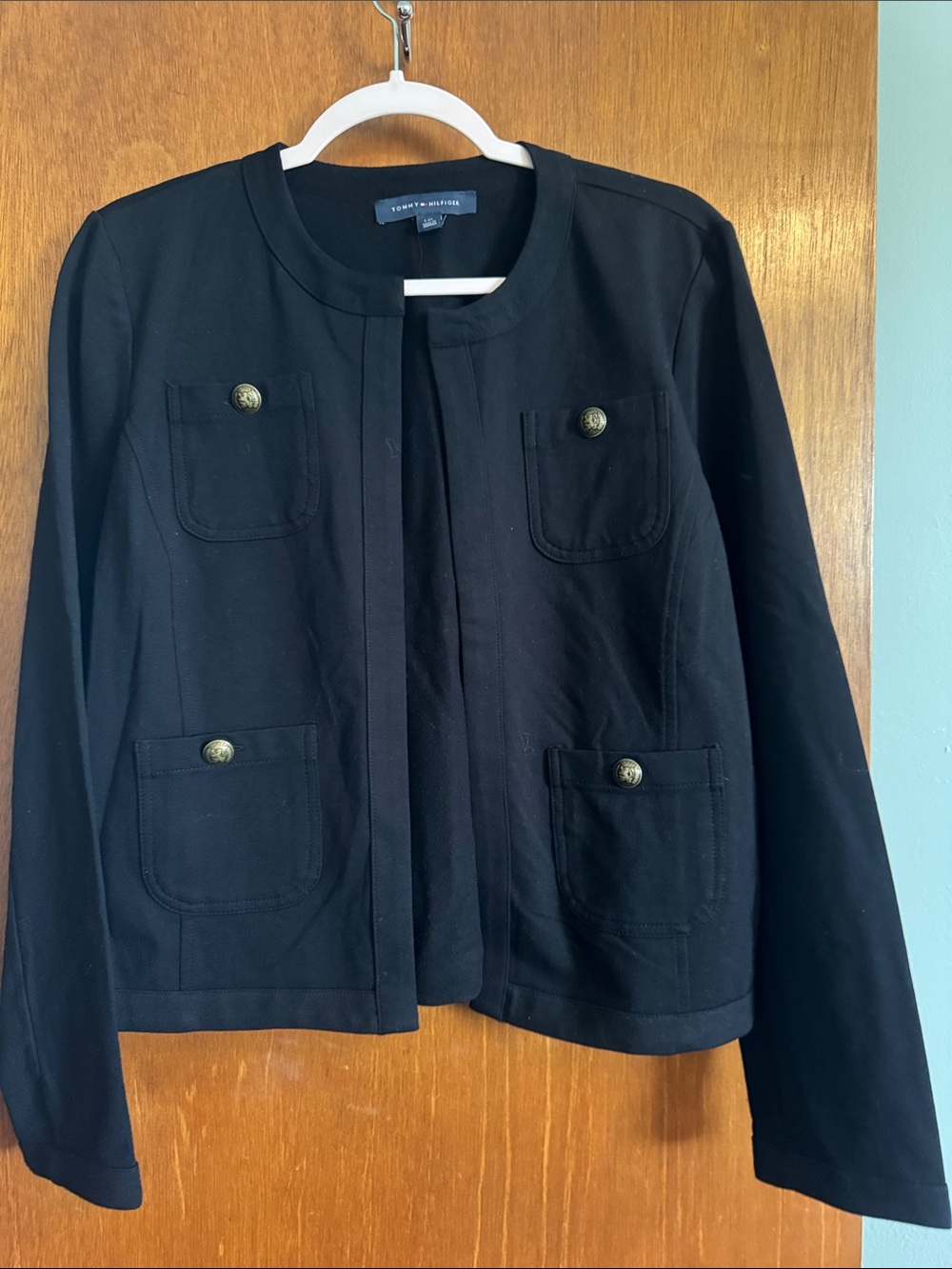 Tommy Hilfiger Black Button Pocket Blazer